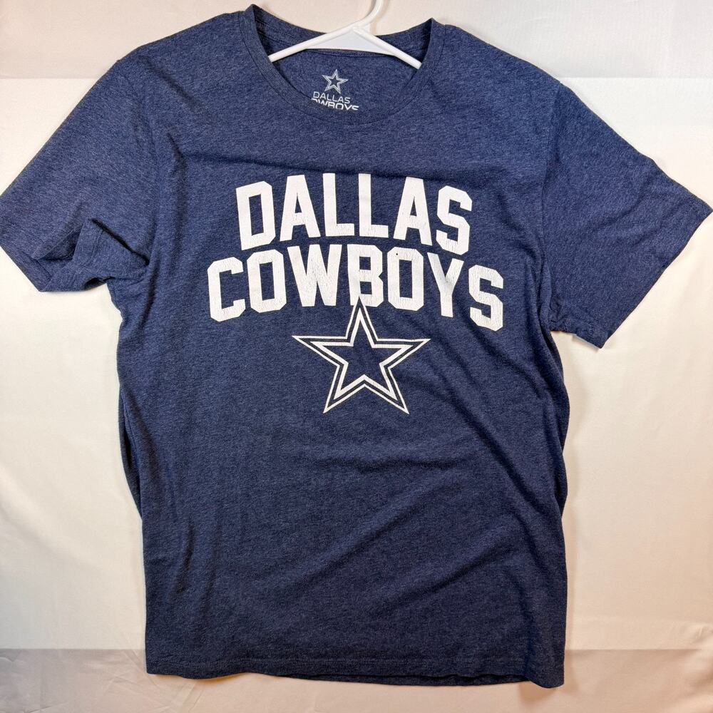 Dallas Cowboys Authentic Logo Heathered Navy T Shirt Mens Size Medium